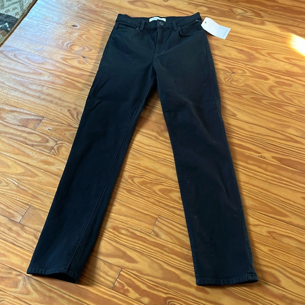 Current Elliott, the soulmate, high-rise Slim straight Jean in black size 25